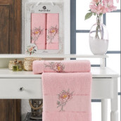 Набор из 2 полотенец Lotus цвет: розовый (50х90 см, 70х140 см)