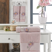 Набор из 2 полотенец Lotus цвет: светло-розовый (50х90 см, 70х140 см)