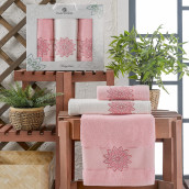 Набор из 3 полотенец Daystar цвет: розовый (50х90 см - 2 шт, 70х140 см)