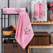 Набор из 2 полотенец Maria цвет: розовый (50х90 см, 70х140 см)