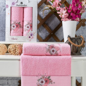 Набор из 2 полотенец Duru цвет: розовый (50х90 см, 70х140 см)