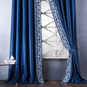 Классические шторы Валери цвет: синий (200х270 см - 2 шт)