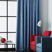 Классические шторы Эклипсо цвет: синий (145х280 см - 1 шт)