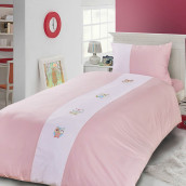 Детское постельное белье Совушки цвет: розовый, белый (1.5 сп)