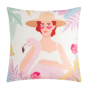 Декоративная подушка Девушка с фламинго (40х40)