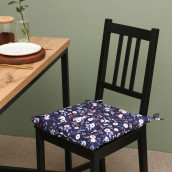 Подушка на стул Цветы цвет: синий (40х40)