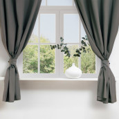 Классические шторы Kitchen цвет: серый (150х180 см - 2 шт)