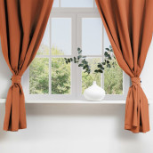 Классические шторы Kitchen цвет: оранжевый (150х180 см - 2 шт)