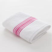 Полотенце Полосы цвет: белый, розовый (70х130 см)