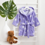 Детский банный халат Звездочки цвет: лавандовый