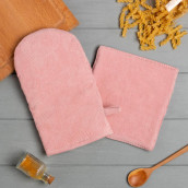 Прихватка и рукавичка Классика цвет: розовый (14х27 см,19х19 см)