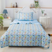 Детское постельное белье с одеялом Динозаврики цвет: голубой (1.5 сп)