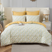 Постельное белье с одеялом-покрывалом Бернадетт цвет: желтый, белый (1,5 спал.)