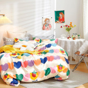 Детское постельное белье Разноцветные сердечки (евро)