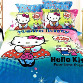 Постельное белье КПБ Tango Hello Kitty Китай 200х220 см Двуспальное (евро) Хлопковый сатин 50х70 (2 шт)