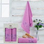 Набор из 2 полотенец Азия цвет: лиловый (50х90 см, 70х140 см)