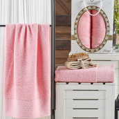 Набор из 2 полотенец Lenny цвет: розовый (50х90 см, 70х140 см)
