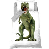 Детское постельное белье Тираннозавр цвет: зеленый, белый (1.5 сп)