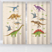 Классические шторы Динозавры (145х260 см - 2 шт)