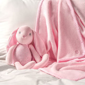 Детский плед Зайка цвет: розовый, белый (75х90 см)