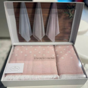 Набор из 2 полотенец Drop цвет: розовый (50х100 см, 75х150 см)