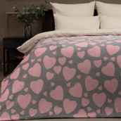 Плед Сердечки цвет: розовый, серый (150х200 см)
