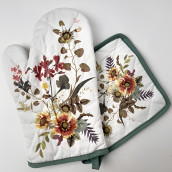Прихватка и рукавичка Calendula цвет: белый (17х17 см, 17х28 см)