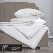 Набор 1 одеяло + 2 подушки Climalast лайт, микроволокно climalast fiber в микрофибре, всесезонный