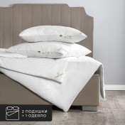 Набор 1 одеяло + 2 подушки Cotton, хлопковое волокно в хлопковом тике, всесезонный