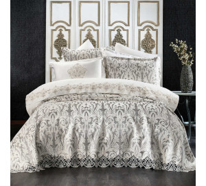 Постельное белье с покрывалом-пледом Astor damask цвет: серый (2 сп. евро)