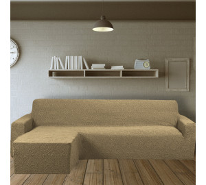Чехол на угловой диван (левый угол) оттоманка Bloom цвет: светло-бежевый (240 см)