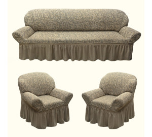 Комплект чехлов на диван и два кресла Effie цвет: бежевый (185 см, 50 см - 2 шт)