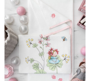 Детское полотенце Стробби цвет: белый, розовый (50х75 см,70х130 см)