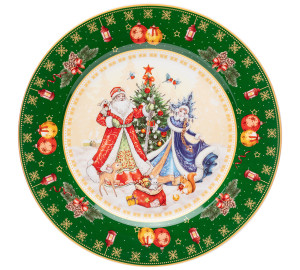 Тарелка Дед Мороз и Снегурочка (21 см)