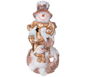 Фигурка Снеговик со снеговичком (20х10 см)