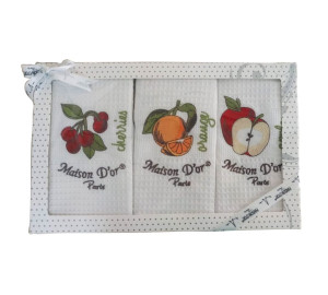 Кухонное полотенце Fruit Вишня Set1 -2 цвет: белый (50х70 см - 3 шт)