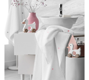 Полотенце Пикси цвет: белый, розовый (70х140 см)