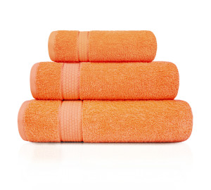 Набор из 3 полотенец Marrakesh цвет: кораллово-оранжевый (30х50 см,50х80 см,70х130 см)