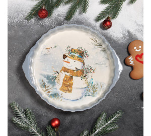 Блюдо Рождественский снеговик (29х24х4 см)