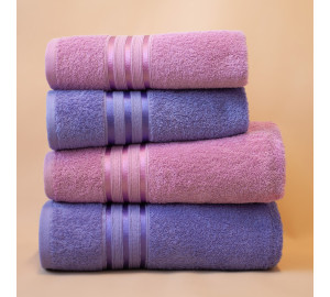 Набор из 4 полотенец Harmonika цвет: светло-фиолетовый, сиренево-лиловый (50х80 см - 2 шт, 70х130 см - 2 шт)