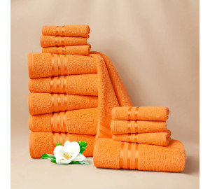 Набор из 12 полотенец Harmonika цвет: оранжевый (30х50 см - 6 шт, 50х80 см - 4 шт, 70х130 см - 2 шт)