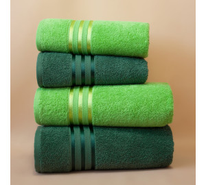 Набор из 4 полотенец Harmonika цвет: темно-зеленый, зеленый (50х80 см - 2 шт, 70х130 см - 2 шт)