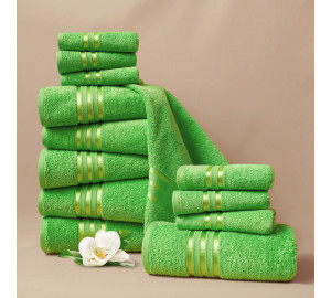 Набор из 12 полотенец Harmonika цвет: зеленый (30х50 см - 6 шт, 50х80 см - 4 шт, 70х130 см - 2 шт)