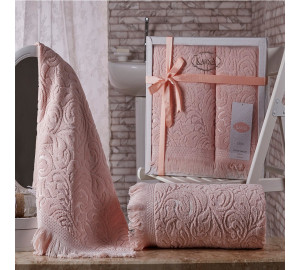 Полотенце Esra цвет: абрикосовый (50х90 см, 70х140 см)