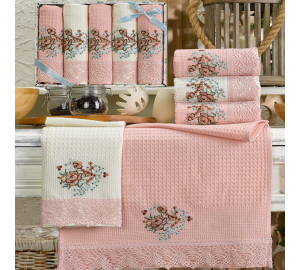 Кухонное полотенце Bertice цвет: розовый (40х60 см - 5 шт)