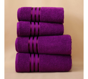 Набор из 4 полотенец Harmonika цвет: пурпурный (50х80 см - 2 шт, 70х130 см - 2 шт)