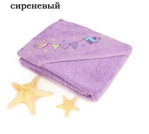 Детское полотенце Птички цвет: сиреневый (90х90 см)