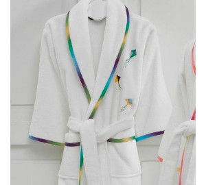 Детский банный халат Rainbow цвет: бело-желтый (3-4 года)