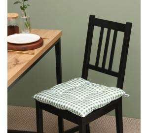 Подушка на стул Клетка цвет: зеленый (40х40)