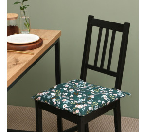 Подушка на стул Цветы цвет: зеленый (40х40)